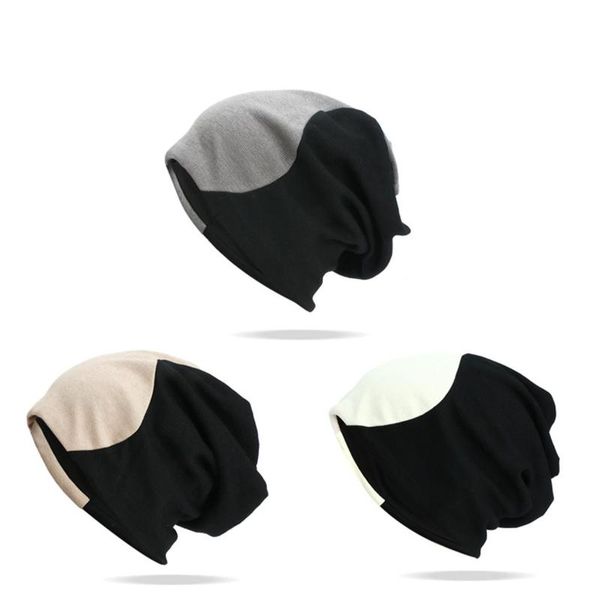 Ball Caps Vs Headband Womens Winter Double Layer Colorblocking Warm Hombres y sombreros Moda Parejas Pullover HoodieBall