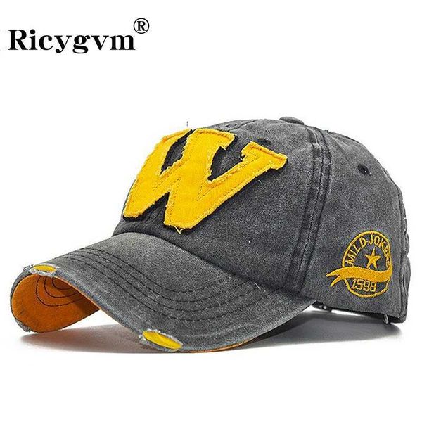 Ball Caps W Letter Baseball Cap Fashion Fashion Outdoor Sun Visors Unisexe Ajustement Ajustement Coton Bonnet Hip Hop Snapback Dada Hat Men Femmes Y2K J240425