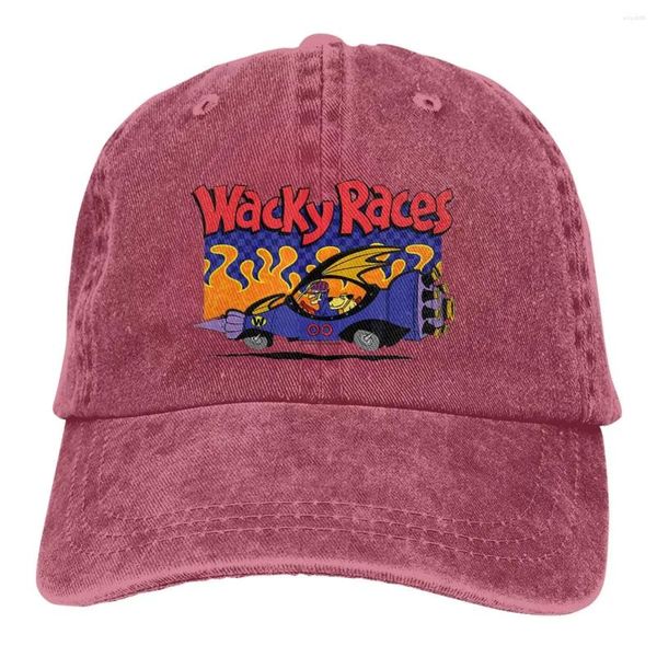 Gorras de bola Wacky Races Sombrero multicolor Gorra para mujer con pico Cartel del coche Visera personalizada Sombreros de protección