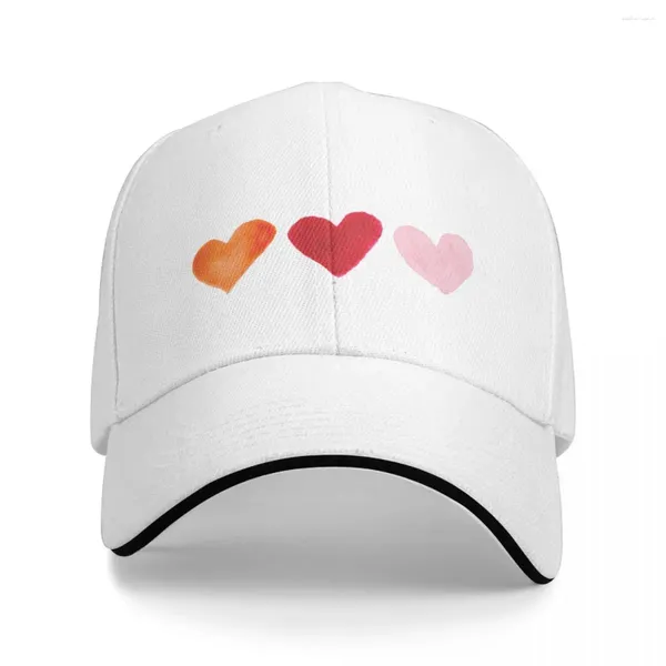 Casquettes de baseball chaud rose et orange coeur imprimé casquette de baseball chapeau personnalisé fille hommes
