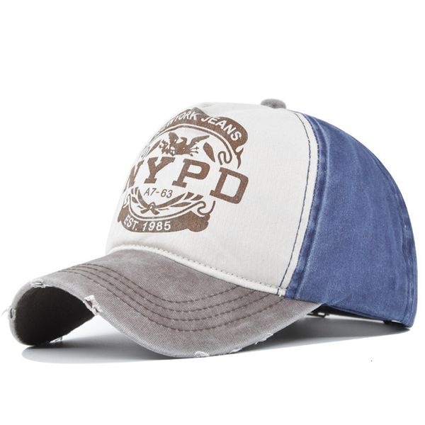 Gorras de béisbol Gorra de béisbol lavada Primavera y verano Sombrero impreso Letra de NYPD Gorra de béisbol Hombres y mujeres Gorra con visera retro 230215