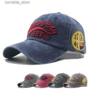 Casquettes de baseball Casquette de baseball en coton lavé pour femmes hommes broderie 3D Snapback papa chapeau capote casquette de soleil Sports de plein air unisexe rétro pêche HatY240315