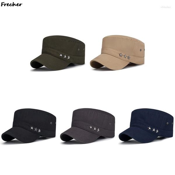 Gorras de algodón lavado cadete sombrero moda clásico militar primavera invierno gorra de béisbol ejército sombreros planos deportes al aire libre ciclismo Gorras