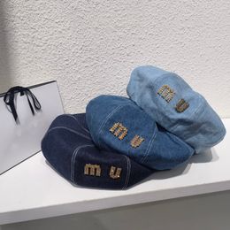 Ball Caps Water Diamond MIU baret Vrouwelijke Designer Beanie hoed Xia Da Wai Bud hoed Achthoekige schildershoed