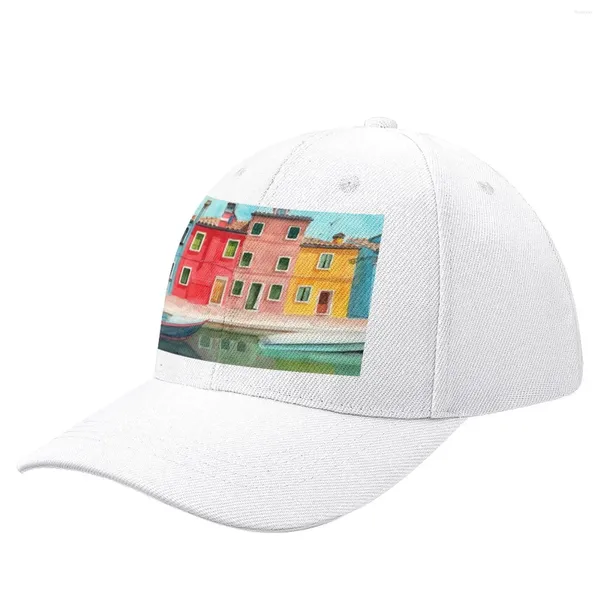 Ball Caps aquarelle Burano Quarter à Venise Baseball Cap de base Western Hats Chapeur de camionneur Femmes hommes