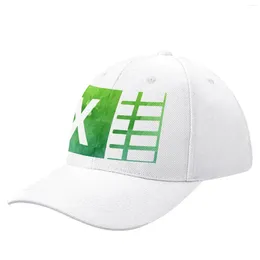 Bola de bola de bola de acuarela Excel logotipo gorra de béisbol sombreros de Navidad negros para mujeres