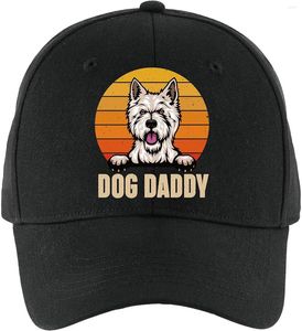 Ball Caps West Highland Terrier Dog Dad Funny Baseball Cap Furry Kids Retro verstelbare minnaar hoed geschenken voor mannen