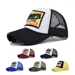 Gorras de béisbol Western 3D Bordado Letra Etiqueta Gorra de béisbol Deporte Sombrero de visera curvada Colorido Hip Hop Verano Malla Transpirable Gorra de camionero