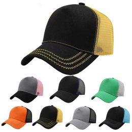 Capes à balle en gros et au détail de chapeaux tricotés unisexes Caps de baseball mâle Femme Camion Publicité Cartoon 5 Mesh Q240429