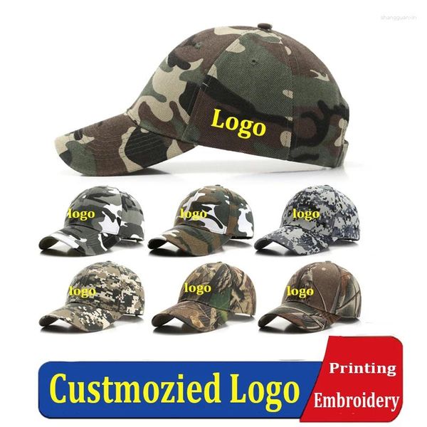 Gorras de bola Venta al por mayor Camuflaje digital Gorra de béisbol Sombrilla al aire libre Logotipo Imprimir Deporte Hombre Fan Camping Mujer