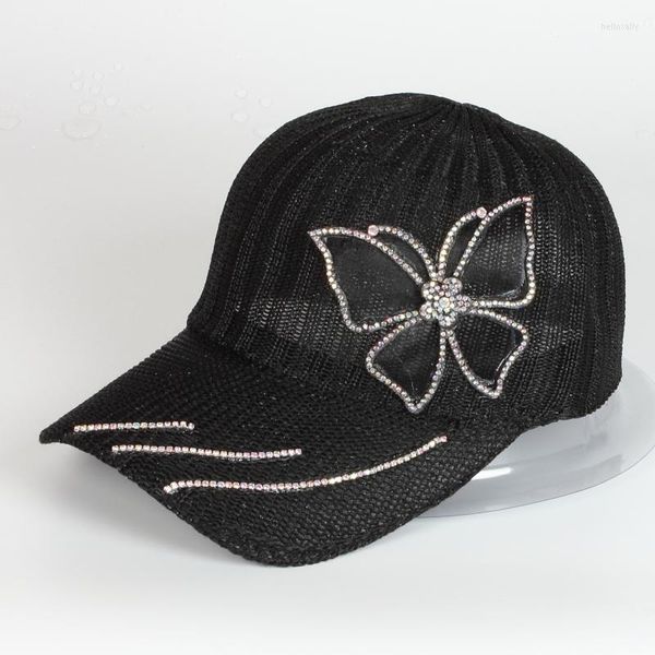 Casquettes de baseball en gros mode été strass Bling femmes chapeaux de baseball percés brodés