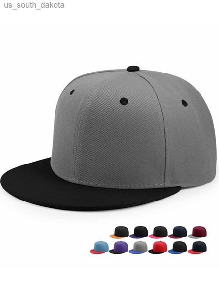 Casquettes de baseball en gros Hip Hop plat casquette à visière adulte couleur unie patché chapeau de baseball femmes et hommes personnalisé plaine Snapback Cap 33 Colos L230523