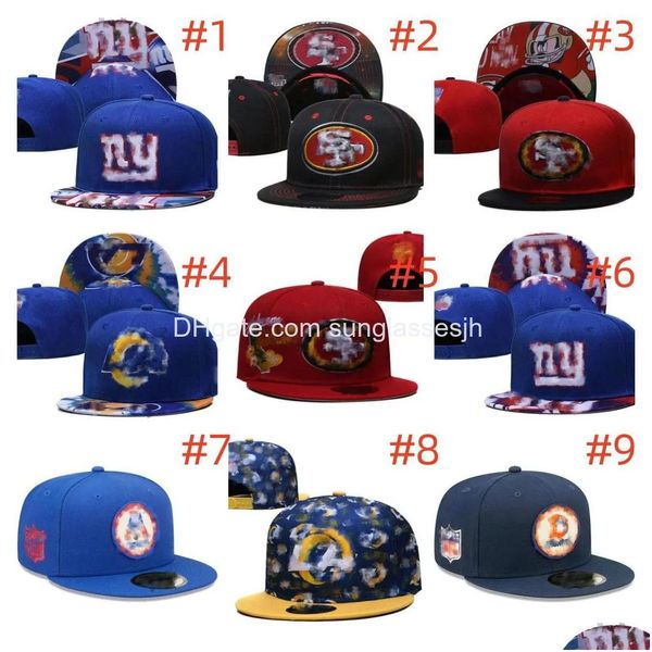 Casquettes de baseball Snapbacks en gros Chapeaux ajustés Broderie Football Baskball Coton Lettre Noir Rouge Mesh Flex Bonnets Chapeau Plat Hip Hop Sp Dhx