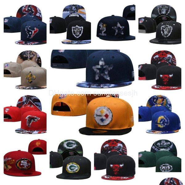 Casquettes de baseball Snapbacks en gros Chapeaux ajustés Broderie Football Baskball Coton Lettre Noir Rouge Mesh Flex Bonnets Chapeau Plat Hip Hop Sp Dhxzs