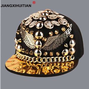 Ball Caps groothandel puntige klinknagel nagel handgemaakte slangenleer leer luxe merk snapback voor dames heren wit zwart nieuwigheid baseball cap hoeden J240118