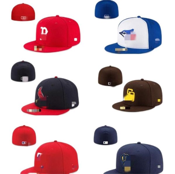 Chapeaux de créateurs en gros, chapeau ajusté, Snapbacks, Logo de l'équipe de baseball, lettres réglables, sport en plein air, broderie en coton