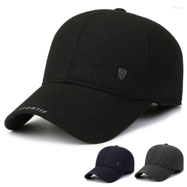 Casquettes de baseball Casquette de baseball d'hiver avec oreillettes réglables Chapeau de papa oreillettes épaissir en plein air chaud Sport aventure pour hommes