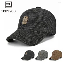 Ball Caps Hiver Baseball Chapeaux For Men Cotton Woolen Snapback Old Dad Hat Outdoor Casual Sport Trucker Catch Warm Ear Protecteur