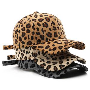 Kogelcaps winter corduroy honkbal pet luipaard print hiphop hoed voor dames mannen vintage outdoor sun hoeden verstelbare caps gorras snapback g230209