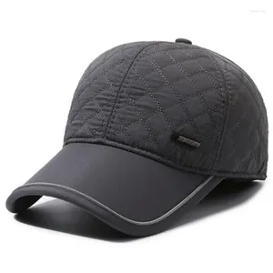 Gorras de bola Invierno Cálido Béisbol para hombres Gorra engrosada a prueba de frío Sombreros de orejeras Ancianos Hombre Hueso Resistente al frío Sombrero con protección para los oídos