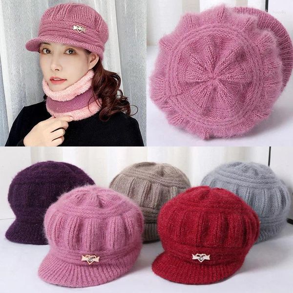 Casquettes de boule hiver chaud bonnets tricotés chapeaux à bord court mode citrouille mère grand-mère chapeau épais Skullies Y2k