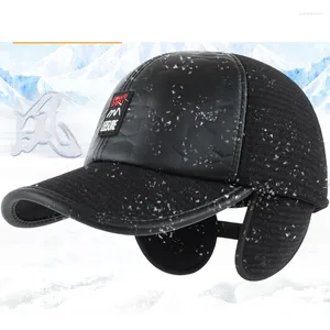 Casquettes de baseball Chapeau chaud d'hiver Protecteur d'oreille Casquette masculine Automne et personnes âgées Baseball Coton