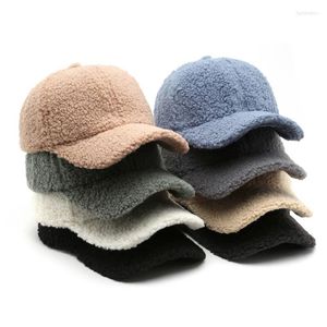 Casquettes de Baseball Hiver Chaud Agneaux Laine En Peluche Sherpa Casquette De Baseball Pour Hommes Femmes Équipée Chapeau De Camionneur Gorras Hombre