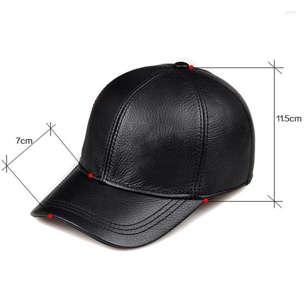 Casquettes de baseball hiver gros 2023 mode en cuir véritable Baseball 9 panneau garder au chaud chapeaux en peau de vache hommes femmes Os Casquette