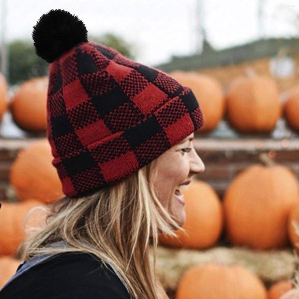 Gorras de béisbol Lana de invierno Sombrero de punto para padres e hijos Celosía Madre Bebé Navidad Cálido