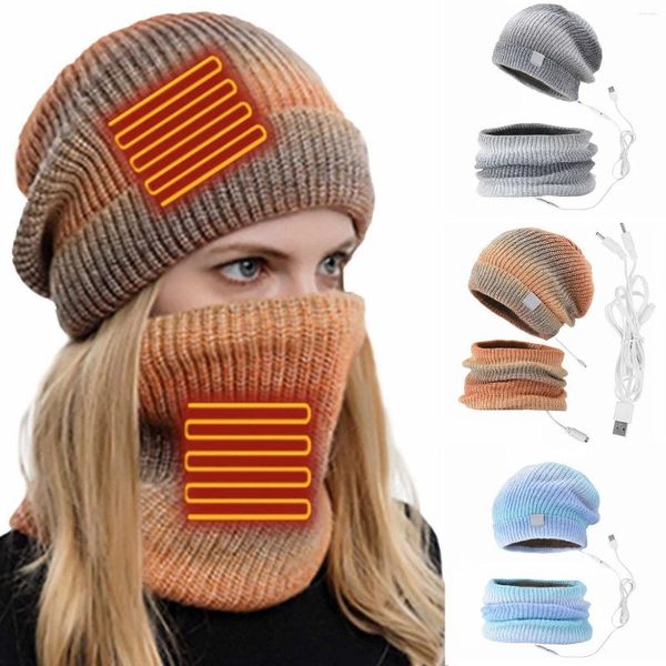 Gorros de bola Conjunto de bufanda y sombrero de lana de invierno | Guantes de mujer con forro grueso para conservación de cara y orejas