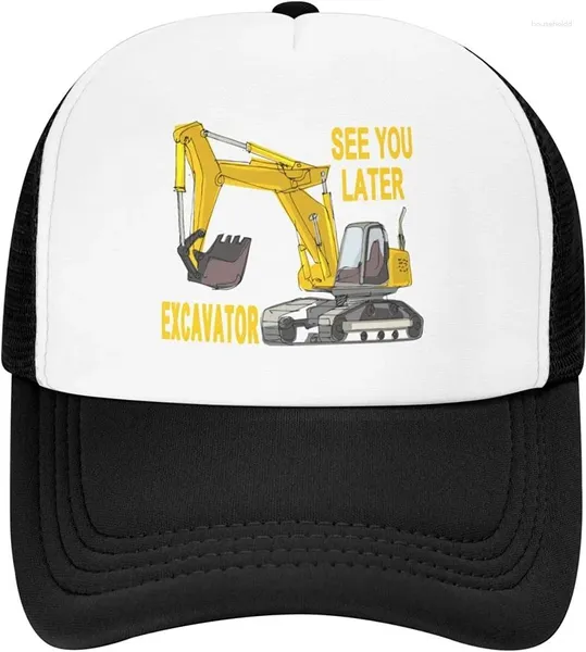 Wisedeal Casquette de camion respirante pour garçons avec pelle de construction pour jeunes et tout-petits Casquette de baseball réglable en maille Snapback