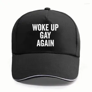 Gorras De Bola Desperté Gay De Nuevo Gorra De Béisbol Citas LGBTQ Divertidas Humor Y2k Sombreros Retro Casual Unisex