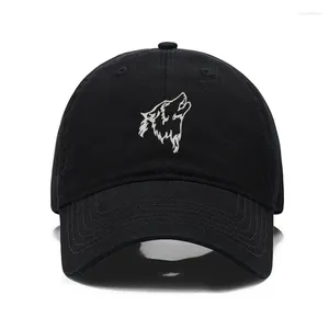 Gorras de bola Wolf Howl bordado algodón hombres gorra de béisbol moda mujer sombrero deporte viseras snapback transpirable al aire libre sol dropshipp