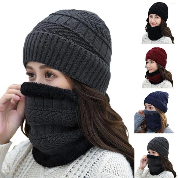 Casquettes de balle femmes automne et hiver chapeau tricoté avec bavoir chaud en laine laine pour femmes