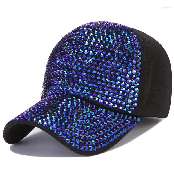 Ball Caps Femmes Baseball Cap de base Bling Crown Pearl Sequins Hip Hop Vintage Denim Snap Back Design Casual Snapback Hat