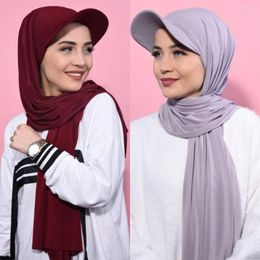 Berretti da baseball Berretto da baseball da donna Scialle in chiffon Hijab Bandana istantanea Turbante Abaya per sciarpa sportiva