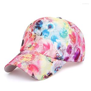 Ball Caps Women Fashion Vintage verstelbare sport Floral Printed Baseball Summer Snapback Hip-Hop Sun Hats Sunbonnet Accessoires