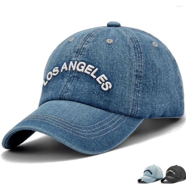 Ball Gaps Women Hat Cap Los Ángeles Denim Wash Números Deportes Béisbol Ajustable Snapback Casual