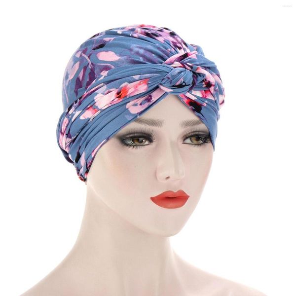 Gorras de béisbol Sombrero de mujer Estampado floral Musulmán Ruffle Cancer Wrap Cap Baseball Clip Finesse