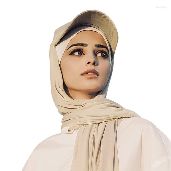 Gorras de béisbol Hijab para mujer, bufanda de Jersey instantánea, accesorios de protección solar para senderismo al aire libre para mujer musulmana, turbante para cubrir el cabello