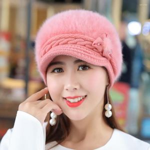 Casquettes de baseball femmes tricoté chapeau élégant hiver en peluche extensible résistant au froid Streetwear béret culminé