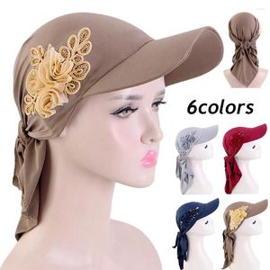 Kogelcaps vrouwen moslim hijab turban hoed meisjes honkbal pet zon hoeden hoofddoek sjaalsschaal glitter bloem mode dames zachte sjaals