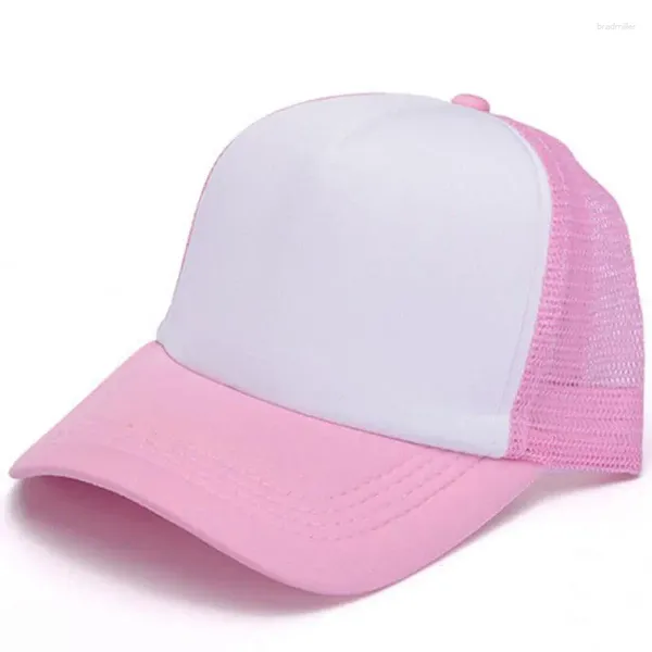 Gorras de bola Mujeres Llanura Malla Espalda Espuma Sombrero de camionero Gorra de béisbol en blanco para hombres Sombreros de conductor de verano Negro Azul marino Rosa Rojo Azul Amarillo