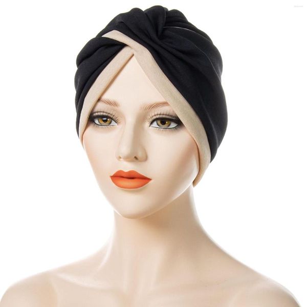 Casquettes de boule femmes plissé tête écharpe casquette musulmane enveloppement chimio Turban bonnets dames Bandanas cheveux accessoires Bonnet couverture mode