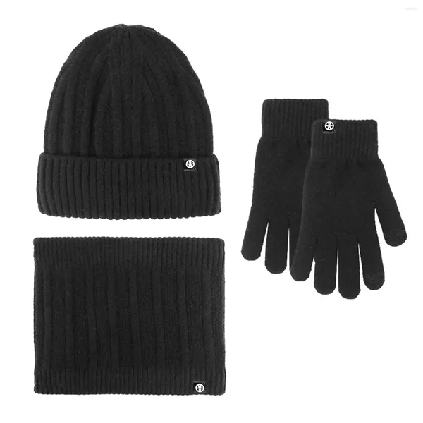 Casquettes de baseball pour femmes, ensemble de chapeaux en laine d'automne et d'hiver, gants d'écharpe chauds pour l'extérieur, femmes garçons hommes