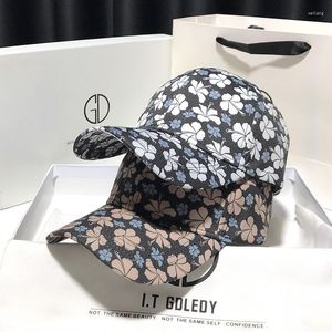 Ball caps dames hoed duck cap 2023 bloemen buitenlandse mode zonnebrandcrème Koreaanse versie hard top honkbal panama