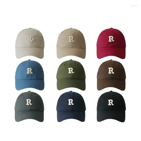 Casquettes de baseball R Label pour femmes, couleur café, casquette de Baseball pour hommes, grande circonférence de la tête, visage, petit tout, chapeau de marque, canard de sport