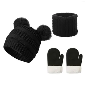 Casquettes de balle femmes épaissi velours coupe-vent tricoté écharpe gants ensemble femmes hommes