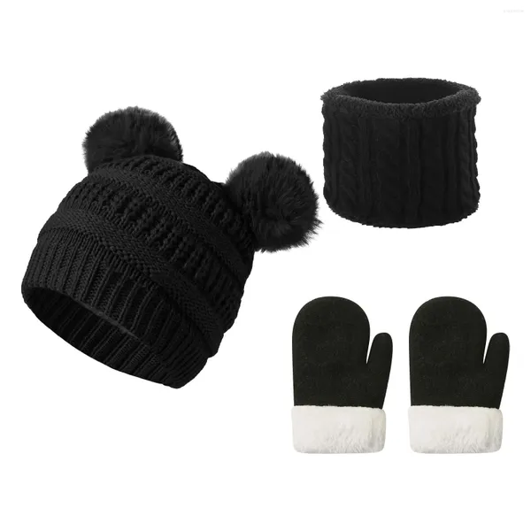 Casquettes de balle femmes épaissi velours coupe-vent tricoté écharpe gants ensemble femmes hommes