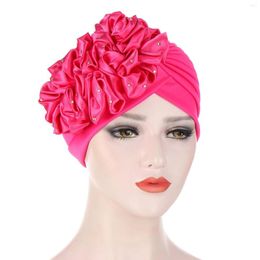 Kogelcaps vrouwen solide kralen hoed moslim ruches kanker wrap cap honkbal clasp retro